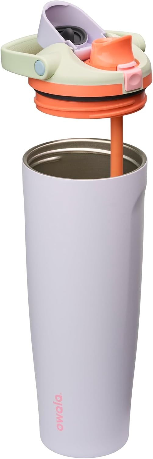 image:imageOwala FreeSip Twist Stainless Steel Water Bottle 18 oz Sunny DazeBeach House