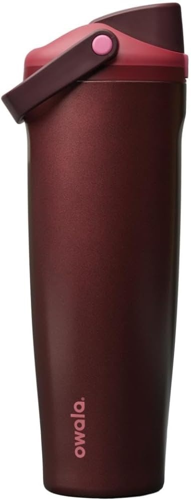 image:imageOwala FreeSip Twist Stainless Steel Water Bottle 18 oz Sunny DazeBlack Cherry