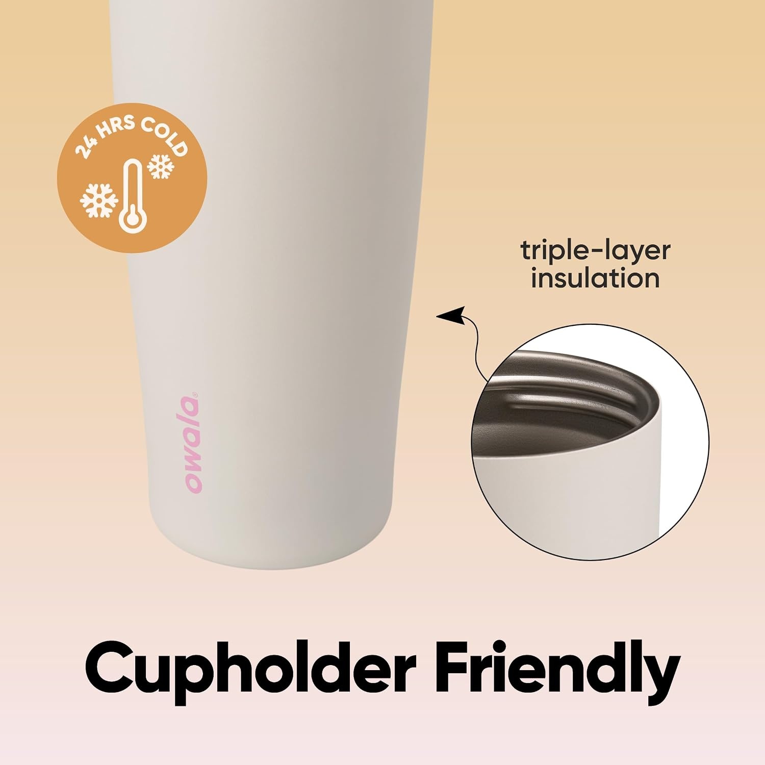 image:imageOwala FreeSip Twist Stainless Steel Water Bottle 18 oz Sunny DazeDaybreak