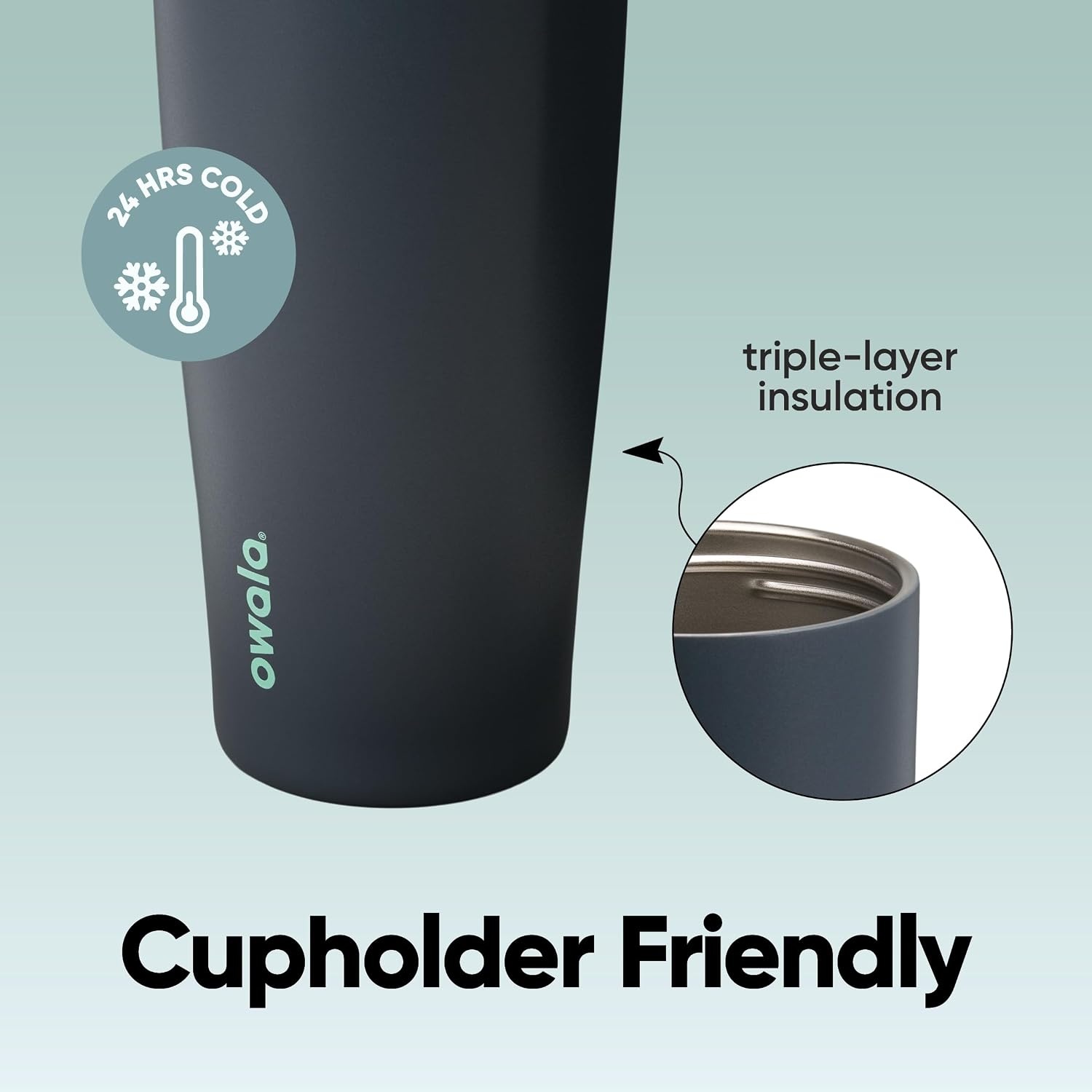 image:imageOwala FreeSip Twist Stainless Steel Water Bottle 18 oz Sunny DazeFoggy Tide