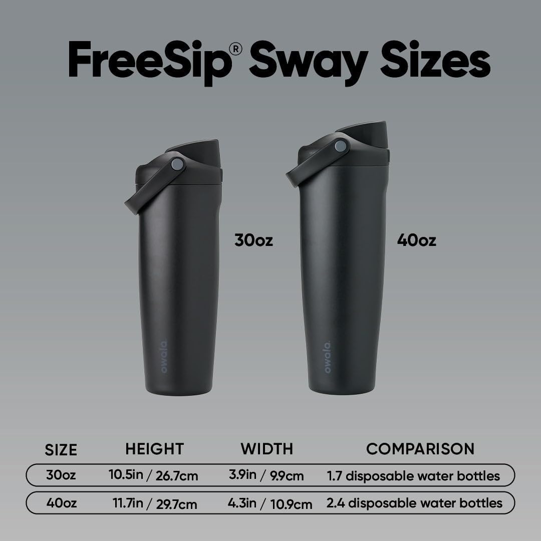 image:imageOwala FreeSip Twist Stainless Steel Water Bottle 18 oz Sunny DazePeachy Keen