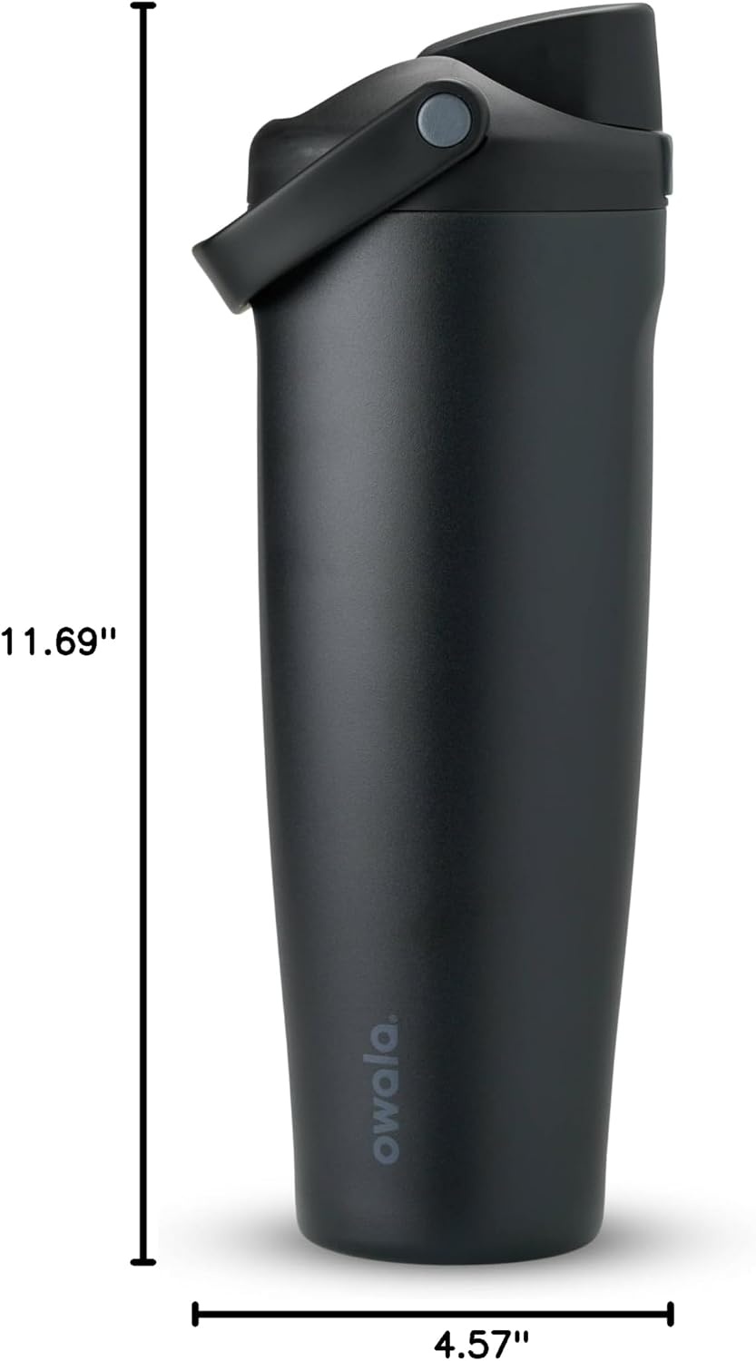 image:imageOwala FreeSip Twist Stainless Steel Water Bottle 18 oz Sunny DazeVery Very Dark