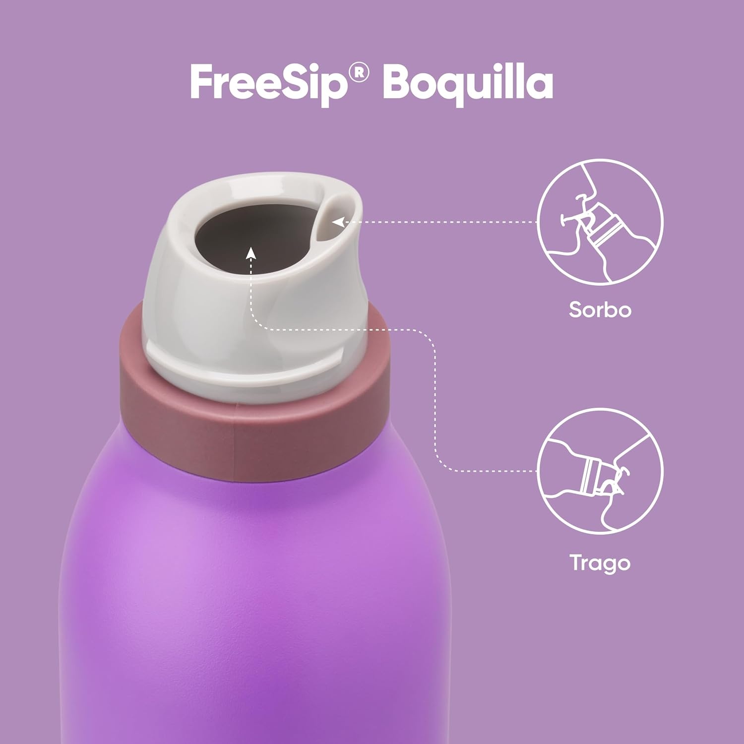 image:imageOwala FreeSip Twist Stainless Steel Water Bottle 24 oz Angel Food CakeCalifornia Grapevine