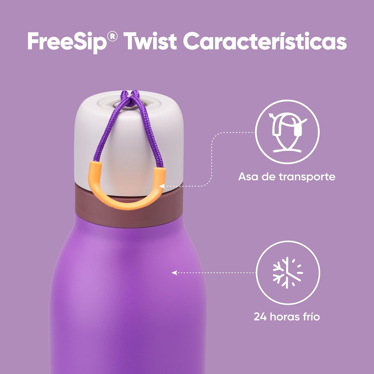 image:imageOwala FreeSip Twist Stainless Steel Water Bottle 24 oz Angel Food CakeCalifornia Grapevine