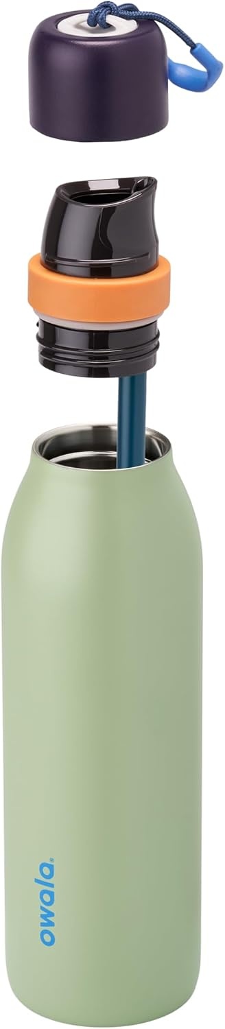 image:imageOwala FreeSip Twist Stainless Steel Water Bottle 24 oz Angel Food CakeCamo Cool