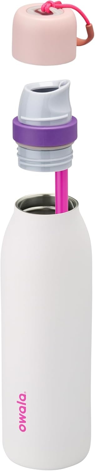 image:imageOwala FreeSip Twist Stainless Steel Water Bottle 24 oz Angel Food CakeDreamy Field