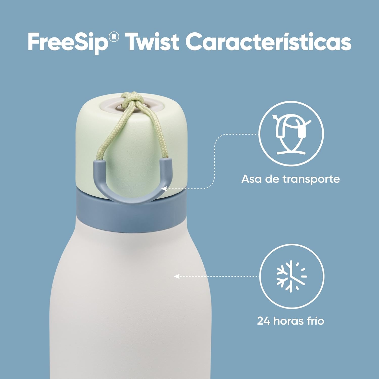 image:imageOwala FreeSip Twist Stainless Steel Water Bottle 24 oz Angel Food CakeIced Breeze