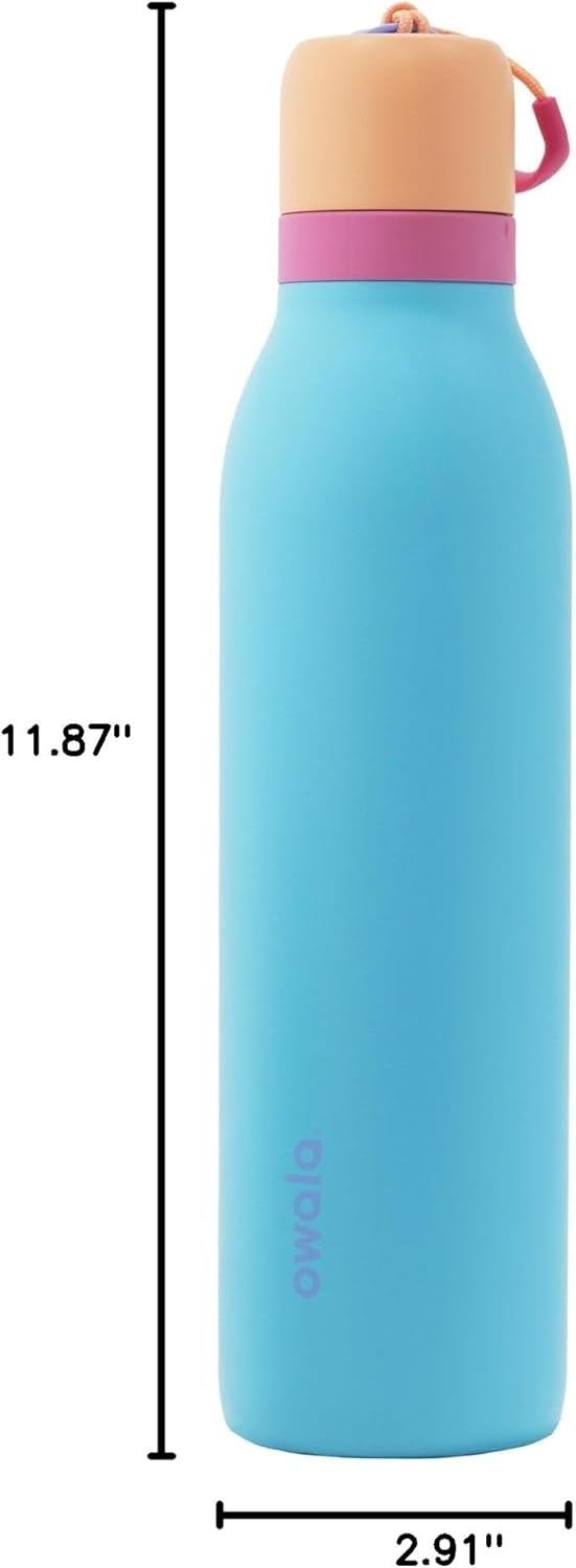 image:imageOwala FreeSip Twist Stainless Steel Water Bottle 24 oz Angel Food CakeIn Bloom