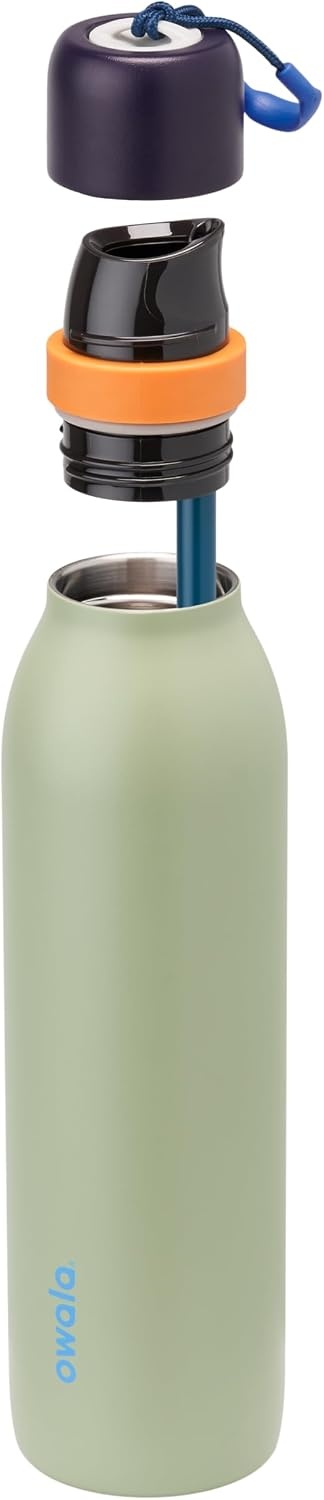 image:imageOwala FreeSip Twist Stainless Steel Water Bottle 24 oz Minty HorizonsCamo Cool