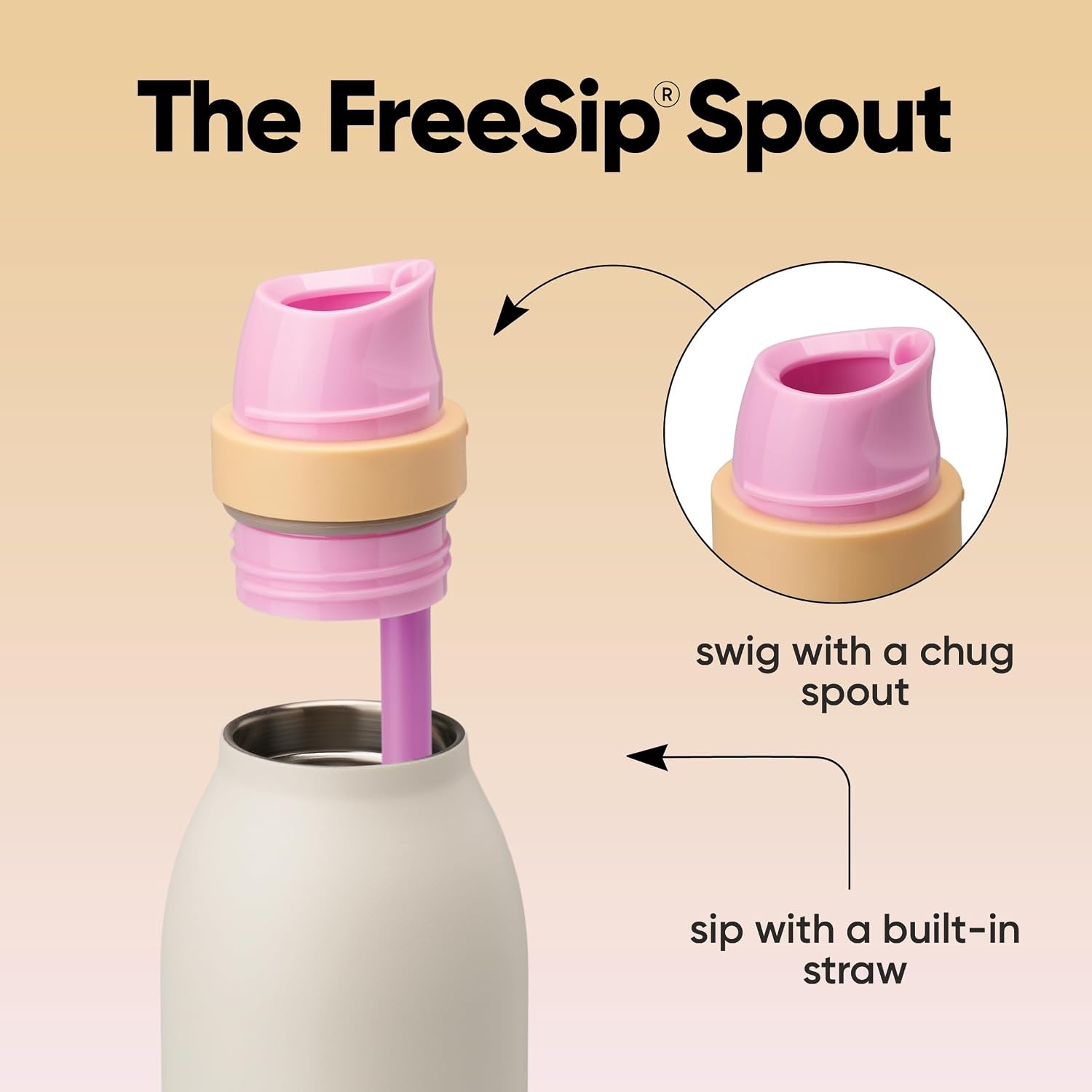 image:imageOwala FreeSip Twist Stainless Steel Water Bottle 24 oz Minty HorizonsDaybreak