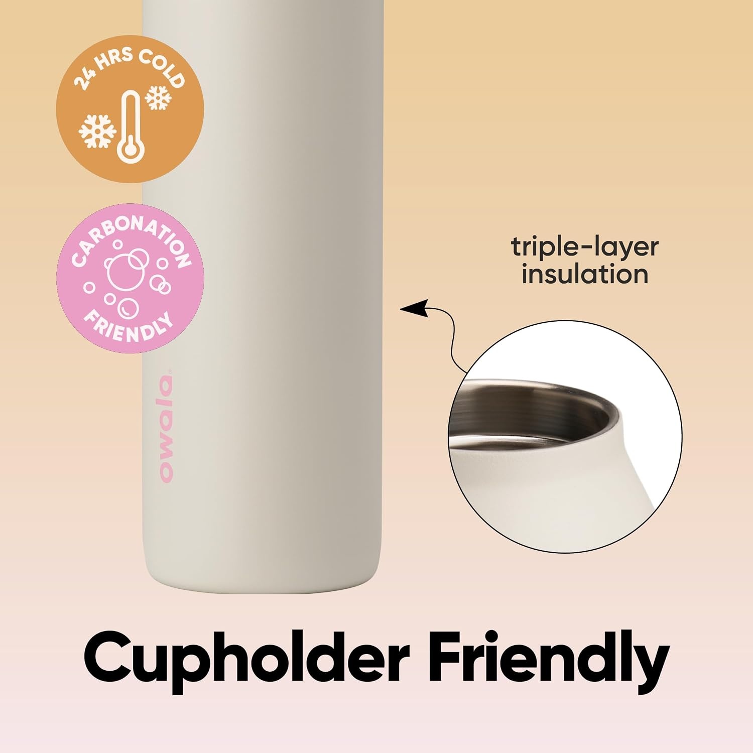 image:imageOwala FreeSip Twist Stainless Steel Water Bottle 24 oz Minty HorizonsDaybreak
