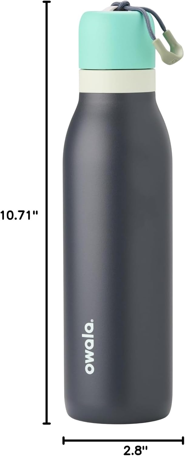 image:imageOwala FreeSip Twist Stainless Steel Water Bottle 24 oz Minty HorizonsFoggy Tide