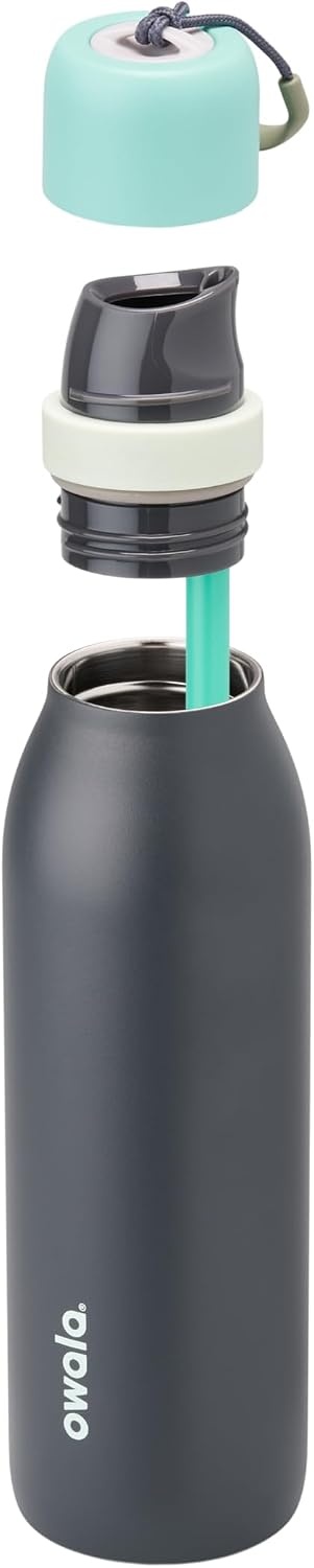 image:imageOwala FreeSip Twist Stainless Steel Water Bottle 24 oz Minty HorizonsFoggy Tide