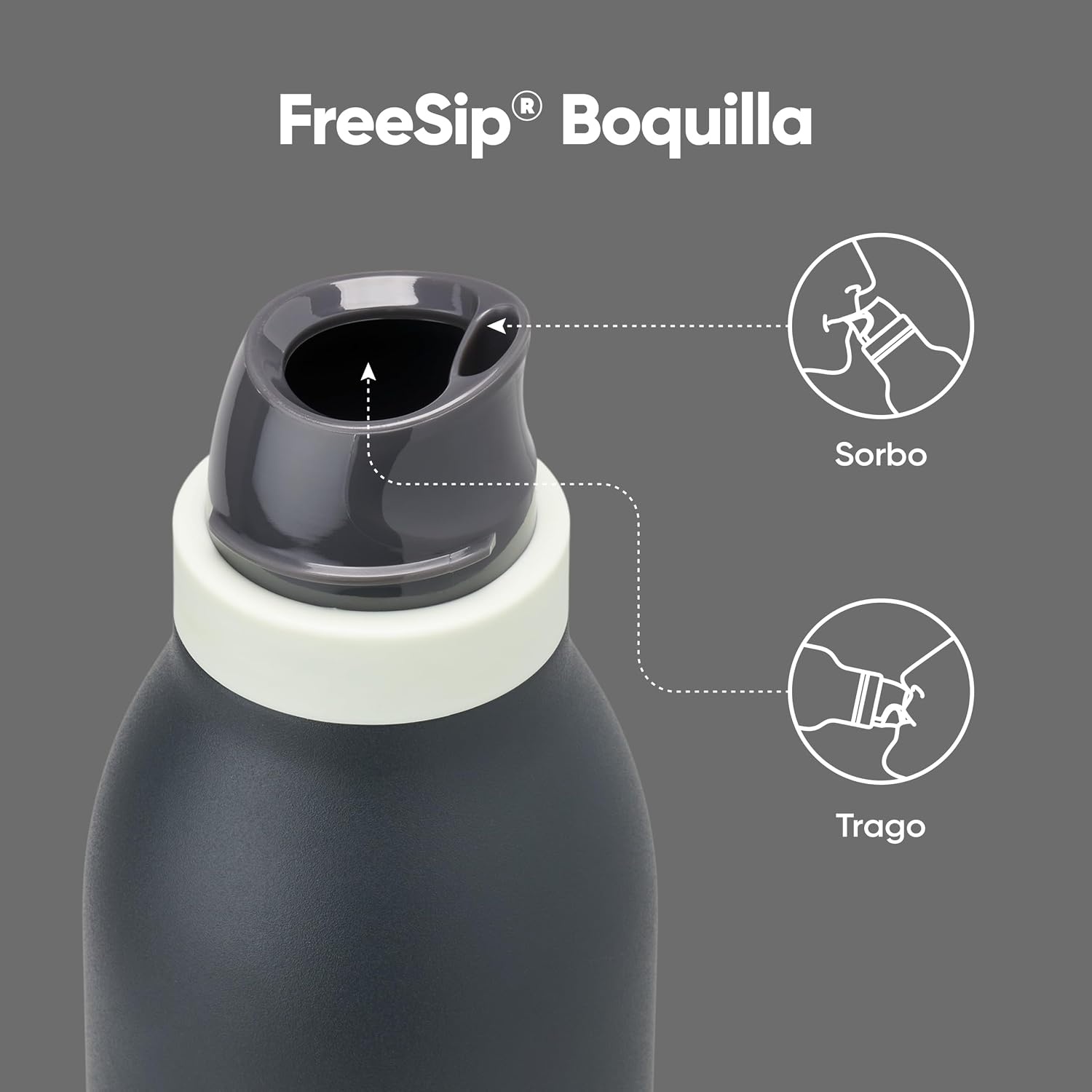 image:imageOwala FreeSip Twist Stainless Steel Water Bottle 24 oz Minty HorizonsFoggy Tide