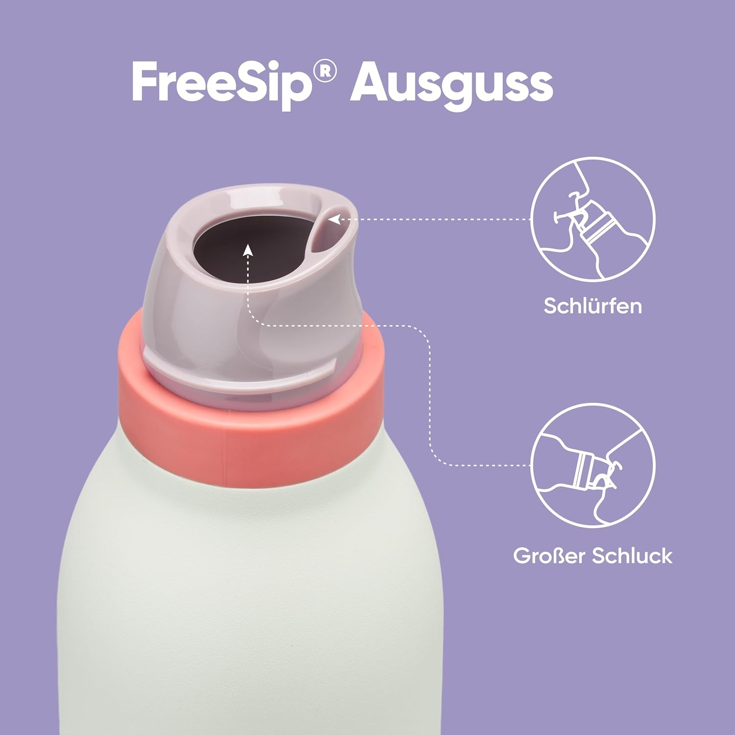 image:imageOwala FreeSip Twist Stainless Steel Water Bottle 24 oz Minty HorizonsMinty Horizon