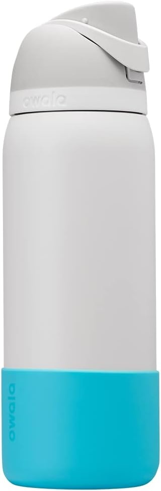 image:imageOwala Silicone Water Bottle Boot AntiSlip Protective Sleeve for Water Bottle Protects FreeSip Twist and Flip Stainless Steel Water Bottles 32 Oz GreyBright Blue