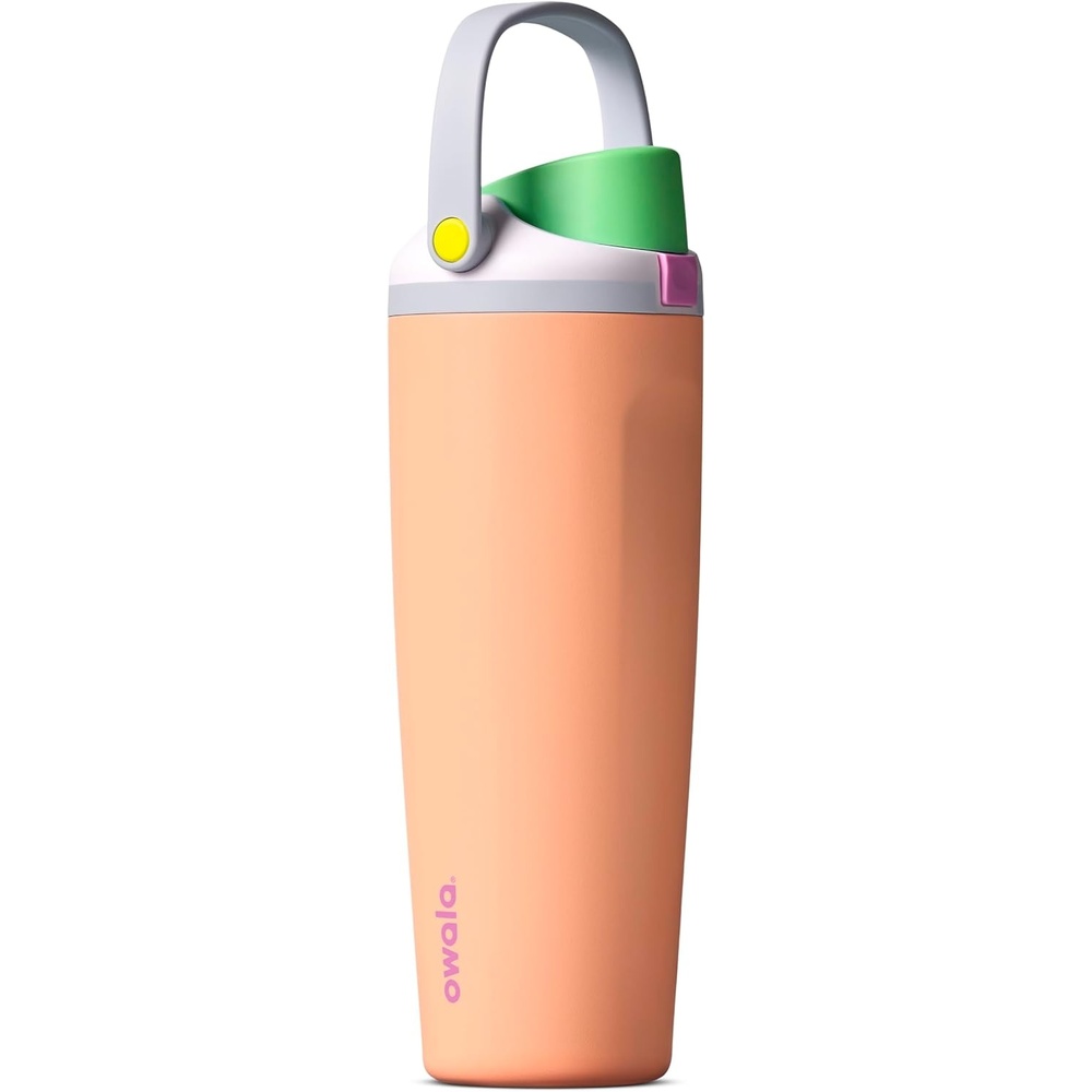 image:imageOwala FreeSip Twist Stainless Steel Water Bottle 18 oz Sunny DazePeachy Keen