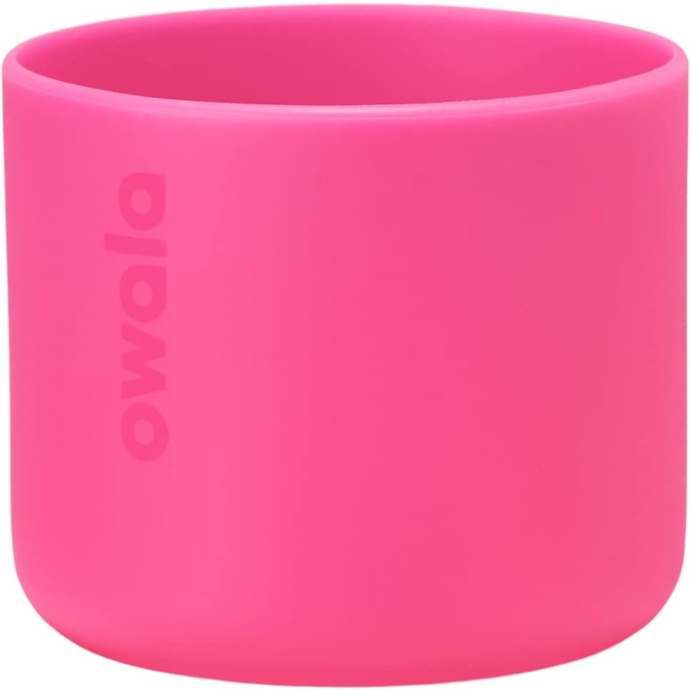 image:imageOwala Silicone Water Bottle Boot AntiSlip Protective Sleeve for Water Bottle Protects FreeSip Twist and Flip Stainless Steel Water Bottles 32 Oz GreyBright Pink