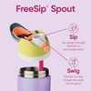 Owala FreeSip Insulated Stainless Steel Water Bottle, 24-Ounce, Shy Marshmallow & Silicone Water Bottle Boot, Anti-Slip Protective Sleeve Cover for 24-oz FreeSip, Twist, Blue(Shy Marshmallow)