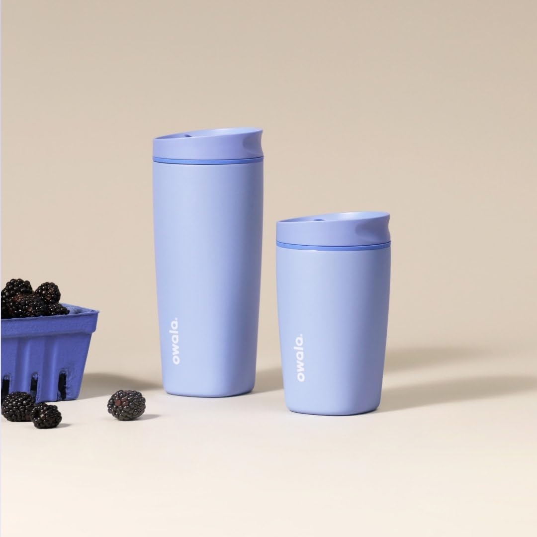 image:imageOwala SmoothSip Slider Stainless Steel Insulated Travel Mug with Handle 100 Leak Proof For Hot and Cold Drinks Travel Friendly with Sliding Lock Lid BPA Free 24 oz Black CherryOut of the Blue