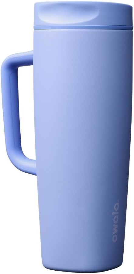 image:imageOwala SmoothSip Slider Stainless Steel Insulated Travel Mug with Handle 100 Leak Proof For Hot and Cold Drinks Travel Friendly with Sliding Lock Lid BPA Free 24 oz Black CherryOut of the Blue