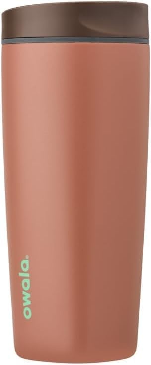 image:imageOwala SmoothSip Slider Stainless Steel Insulated Travel Mug with Handle 100 Leak Proof For Hot and Cold Drinks Travel Friendly with Sliding Lock Lid BPA Free 24 oz Black CherryCozy Cocoa