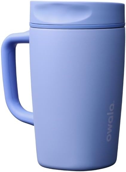 image:imageOwala SmoothSip Slider Stainless Steel Insulated Travel Mug with Handle 100 Leak Proof For Hot and Cold Drinks Travel Friendly with Sliding Lock Lid BPA Free 24 oz Black CherryOut of the Blue