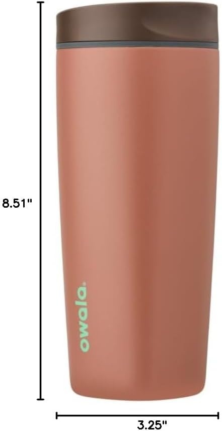 image:imageOwala SmoothSip Slider Stainless Steel Insulated Travel Mug with Handle 100 Leak Proof For Hot and Cold Drinks Travel Friendly with Sliding Lock Lid BPA Free 24 oz Black CherryCozy Cocoa