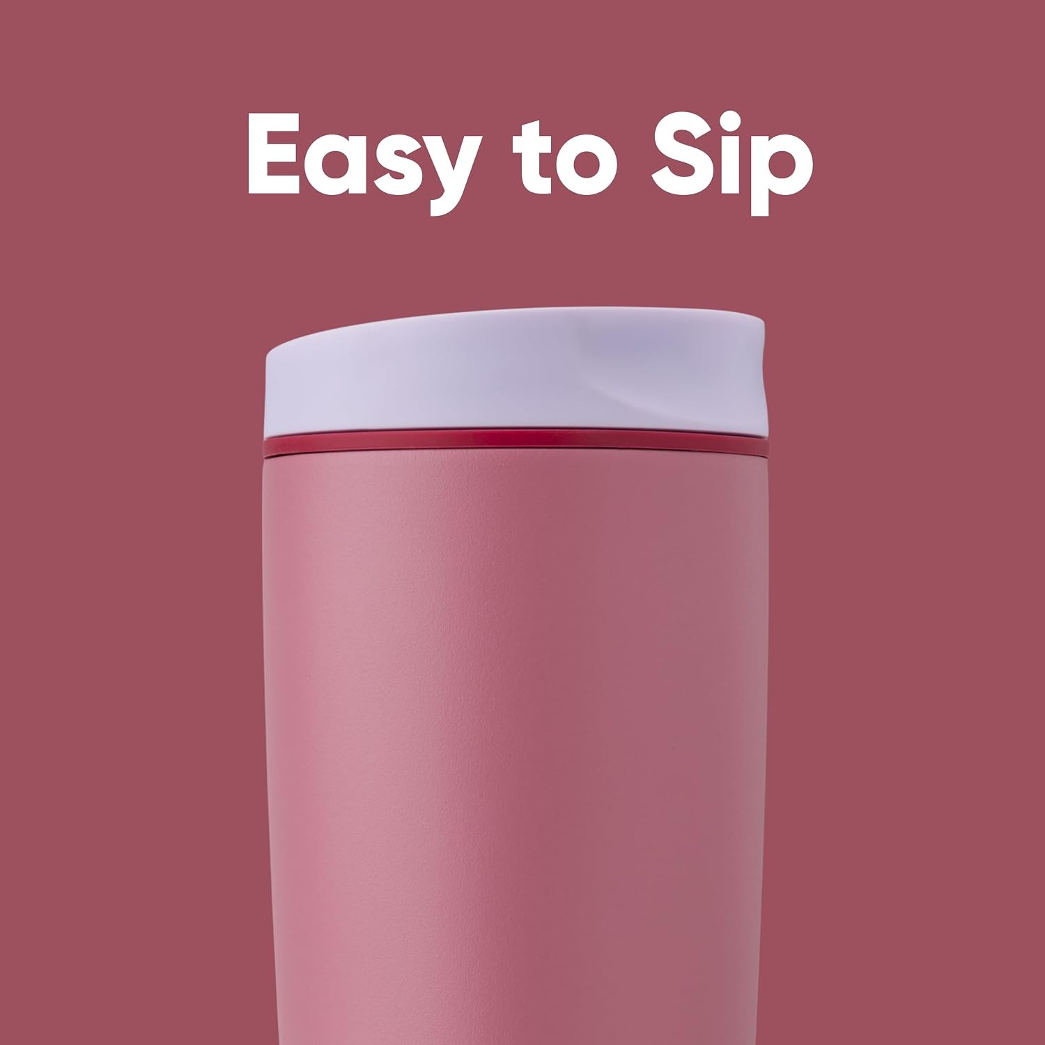 image:imageOwala SmoothSip Slider Stainless Steel Insulated Travel Mug with Handle 100 Leak Proof For Hot and Cold Drinks Travel Friendly with Sliding Lock Lid BPA Free 24 oz Black CherryCrochet Queen