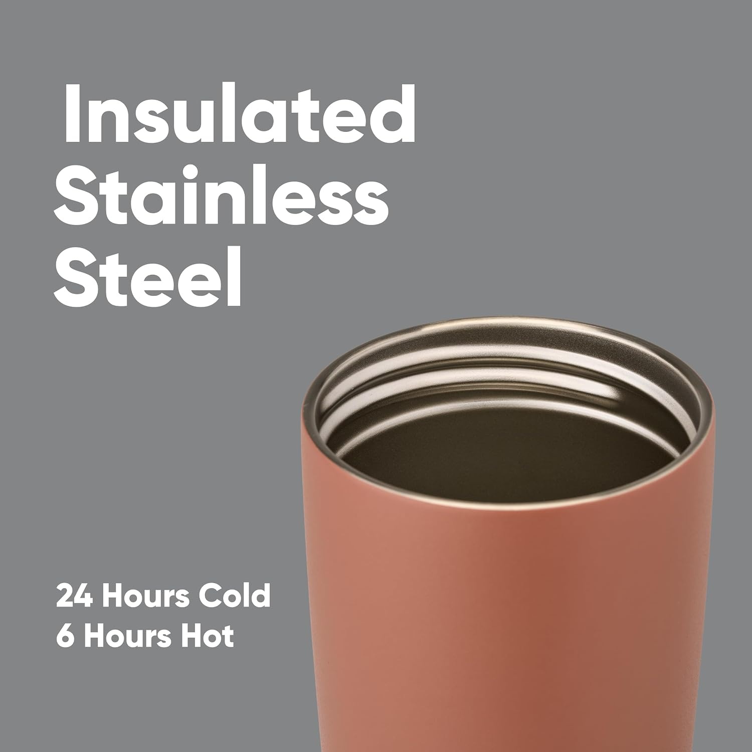 image:imageOwala SmoothSip Slider Stainless Steel Insulated Travel Mug with Handle 100 Leak Proof For Hot and Cold Drinks Travel Friendly with Sliding Lock Lid BPA Free 24 oz Black CherryCozy Cocoa