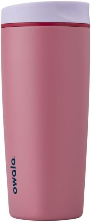 image:imageOwala SmoothSip Slider Stainless Steel Insulated Travel Mug with Handle 100 Leak Proof For Hot and Cold Drinks Travel Friendly with Sliding Lock Lid BPA Free 24 oz Black CherryCrochet Queen