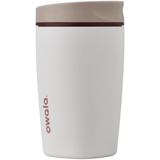 image:imageOwala SmoothSip Slider Stainless Steel Insulated Travel Mug with Handle 100 Leak Proof For Hot and Cold Drinks Travel Friendly with Sliding Lock Lid BPA Free 24 oz Black CherryVanilla Bean