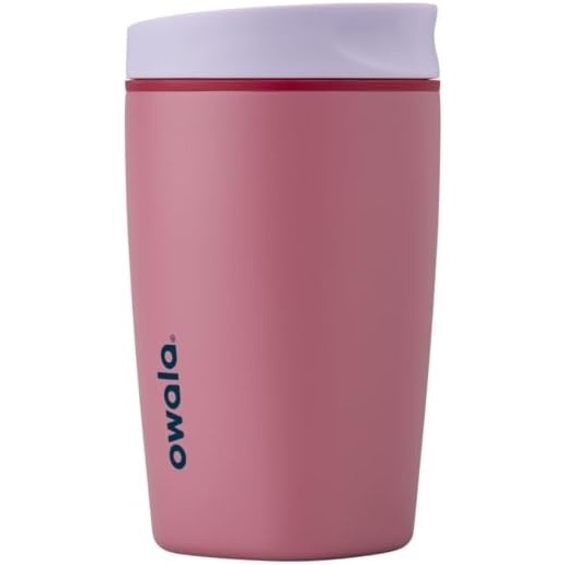 image:imageOwala SmoothSip Slider Stainless Steel Insulated Travel Mug with Handle 100 Leak Proof For Hot and Cold Drinks Travel Friendly with Sliding Lock Lid BPA Free 24 oz Black CherryCrochet Queen
