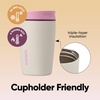 Owala SmoothSip Slider Stainless Steel Insulated Travel Mug with Handle, 100% Leak Proof, For Hot and Cold Drinks, Travel Friendly with Sliding Lock Lid, BPA Free, 24 oz, Black Cherry(Daybreak)