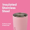 Owala SmoothSip Slider Stainless Steel Insulated Travel Mug with Handle, 100% Leak Proof, For Hot and Cold Drinks, Travel Friendly with Sliding Lock Lid, BPA Free, 24 oz, Black Cherry(Pucker Up)