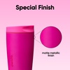 Owala SmoothSip Slider Stainless Steel Insulated Travel Mug with Handle, 100% Leak Proof, For Hot and Cold Drinks, Travel Friendly with Sliding Lock Lid, BPA Free, 24 oz, Black Cherry(Read My Lips)