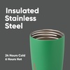 Owala SmoothSip Slider Stainless Steel Insulated Travel Mug with Handle, 100% Leak Proof, For Hot and Cold Drinks, Travel Friendly with Sliding Lock Lid, BPA Free, 24 oz, Black Cherry(Sour Apple)