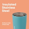 Owala SmoothSip Slider Stainless Steel Insulated Travel Mug with Handle, 100% Leak Proof, For Hot and Cold Drinks, Travel Friendly with Sliding Lock Lid, BPA Free, 24 oz, Black Cherry(Beachy Breeze)