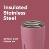 Owala SmoothSip Slider Stainless Steel Insulated Travel Mug with Handle, 100% Leak Proof, For Hot and Cold Drinks, Travel Friendly with Sliding Lock Lid, BPA Free, 24 oz, Black Cherry(Crochet Queen)