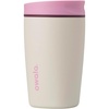 Owala SmoothSip Slider Stainless Steel Insulated Travel Mug with Handle, 100% Leak Proof, For Hot and Cold Drinks, Travel Friendly with Sliding Lock Lid, BPA Free, 24 oz, Black Cherry(Daybreak)