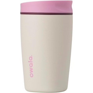 Owala SmoothSip Slider Stainless Steel Insulated Travel Mug with Handle, 100% Leak Proof, For Hot and Cold Drinks, Travel Friendly with Sliding Lock Lid, BPA Free, 24 oz, Black Cherry(Daybreak)