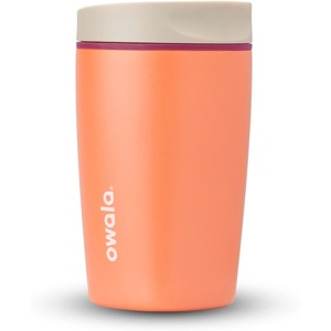 Owala SmoothSip Slider Stainless Steel Insulated Travel Mug with Handle, 100% Leak Proof, For Hot and Cold Drinks, Travel Friendly with Sliding Lock Lid, BPA Free, 24 oz, Black Cherry(Campfire Nights)