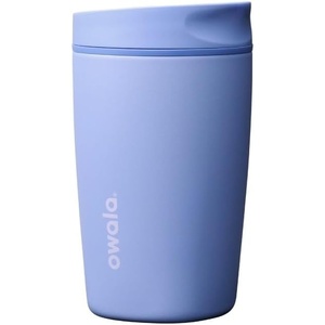 Owala SmoothSip Slider Stainless Steel Insulated Travel Mug with Handle, 100% Leak Proof, For Hot and Cold Drinks, Travel Friendly with Sliding Lock Lid, BPA Free, 24 oz, Black Cherry(Out of the Blue)