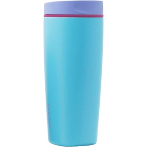 Owala SmoothSip Slider Stainless Steel Insulated Travel Mug with Handle, 100% Leak Proof, For Hot and Cold Drinks, Travel Friendly with Sliding Lock Lid, BPA Free, 24 oz, Black Cherry(In Bloom)