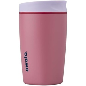 Owala SmoothSip Slider Stainless Steel Insulated Travel Mug with Handle, 100% Leak Proof, For Hot and Cold Drinks, Travel Friendly with Sliding Lock Lid, BPA Free, 24 oz, Black Cherry(Crochet Queen)