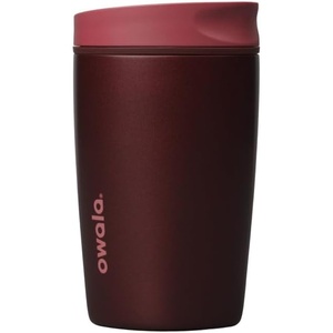 Owala SmoothSip Slider Stainless Steel Insulated Travel Mug with Handle, 100% Leak Proof, For Hot and Cold Drinks, Travel Friendly with Sliding Lock Lid, BPA Free, 24 oz, Black Cherry(Black Cherry)