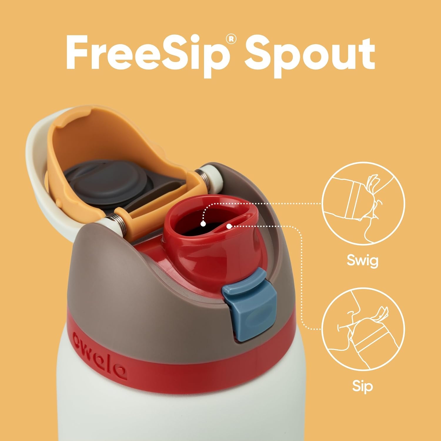 image:imageOwala FreeSip Kids Stainless Steel Water Bottle 16 oz Treasure HuntBoneyard