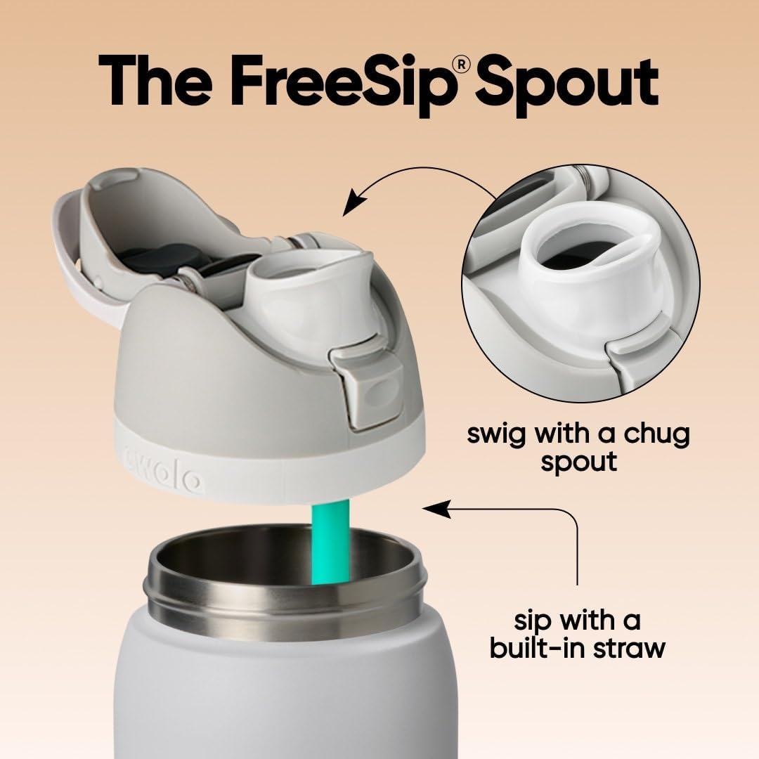 image:imageOwala FreeSip Kids Stainless Steel Water Bottle 16 oz Treasure HuntBoneyard
