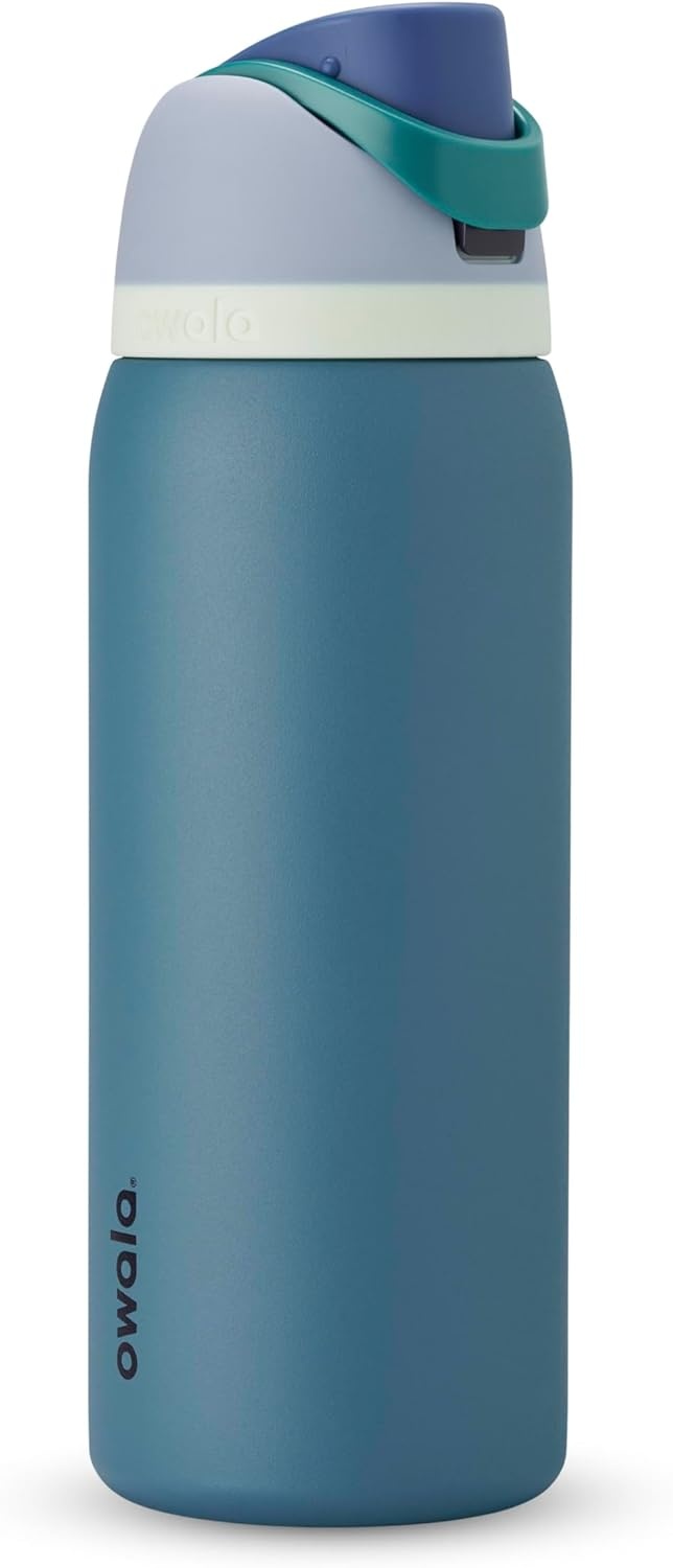 image:imageOwala FreeSip Kids Stainless Steel Water Bottle 16 oz Treasure HuntDenim
