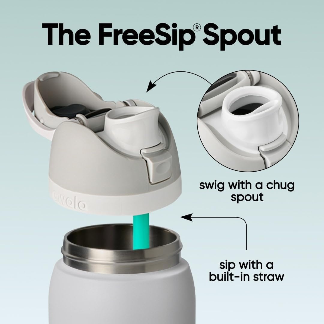 image:imageOwala FreeSip Kids Stainless Steel Water Bottle 16 oz Treasure HuntFoggy Tide